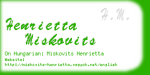 henrietta miskovits business card